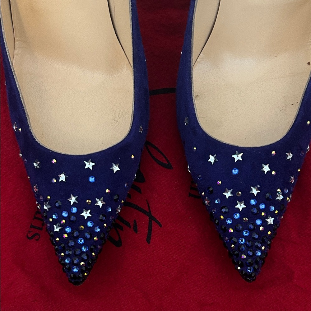 Christian Louboutin Blue Heels with Star Details - Picture 5 of 6